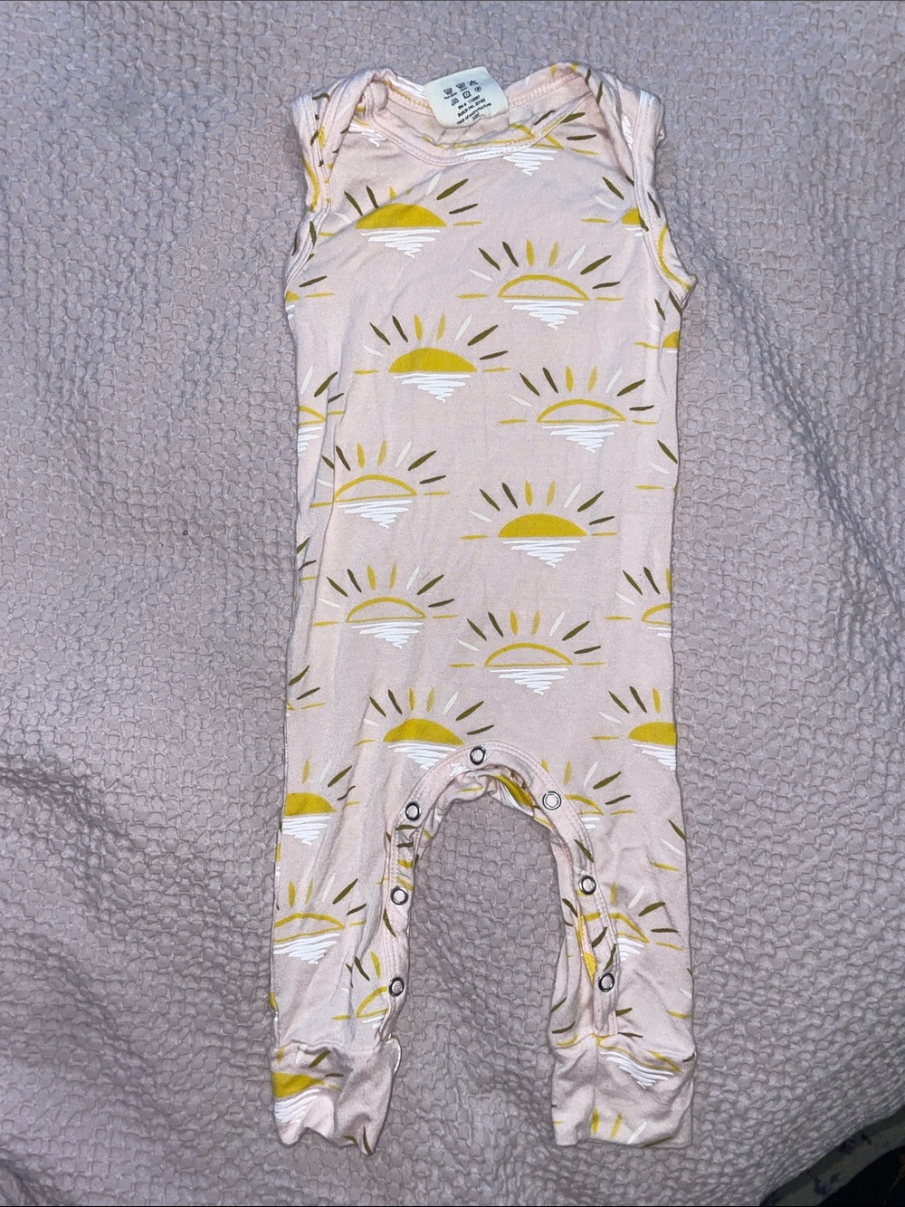 Spearmint Love | Sleeveless Sun Print Bamboo Romper